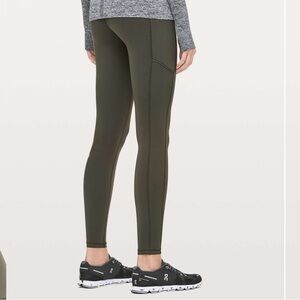 Lululemon Speed Up Tight Full-On Luxtreme 28" Dark Olive size 4